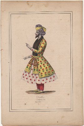LITOGRAFIA ORIGINAL. DELHI. COSTUME DE LA COUR