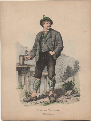 LITOGRAFIA ORIGINAL. BAUER AUS TEGERNSEE. OBERBAIERN