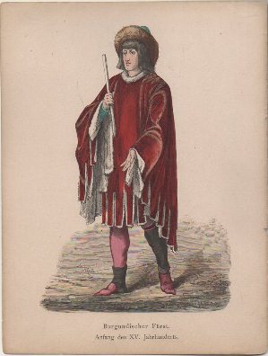 LITOGRAFIA ORIGINAL. BURGUNDISCHER FÜRST. JAHRHUNDERTS