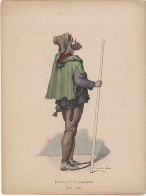 LITOGRAFIA ORIGINAL. DEUTSCHER BAUMEISTER. UM 1400