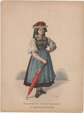 LITOGRAFIA ORIGINAL. BAUERNMÄDCHEN AUS DEM GUTACHTHALE