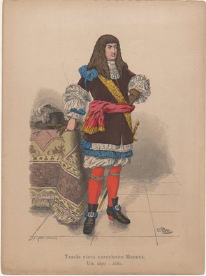 LITOGRAFIA ORIGINAL. TRACHT EINES VORNEHMEN MANNES. UM 1670-1680