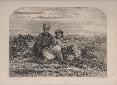 GRABADO DE TIPOS Y COSTUMBRES. REST IN THE DESERT. J. COUSEN, ENGRAVER