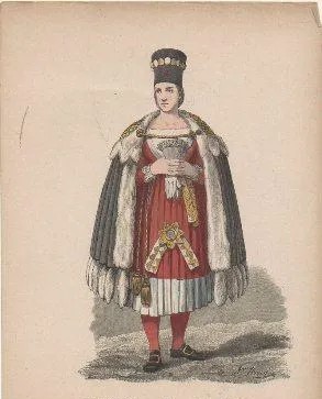 GRABADO DE TIPOS Y COSTUMBRES. FRIESISCHE FRAU AUS WESTERLAN AUF SYLT. 1724