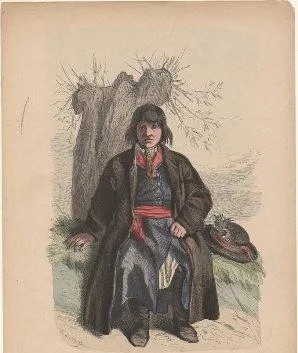 LITOGRAFIA DE TIPOS Y COSTUMBRES. POLNISCHER BAUERNBURSCHE IN FESTTRACHT. WARSCHAU