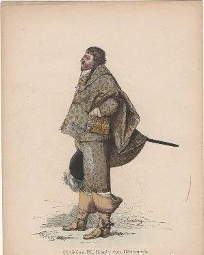 LITOGRAFIA DE TIPOS Y COSTUMBRES. CHRISTIAN LV. KÖNIG VON DÄNEMARK. UM 1630