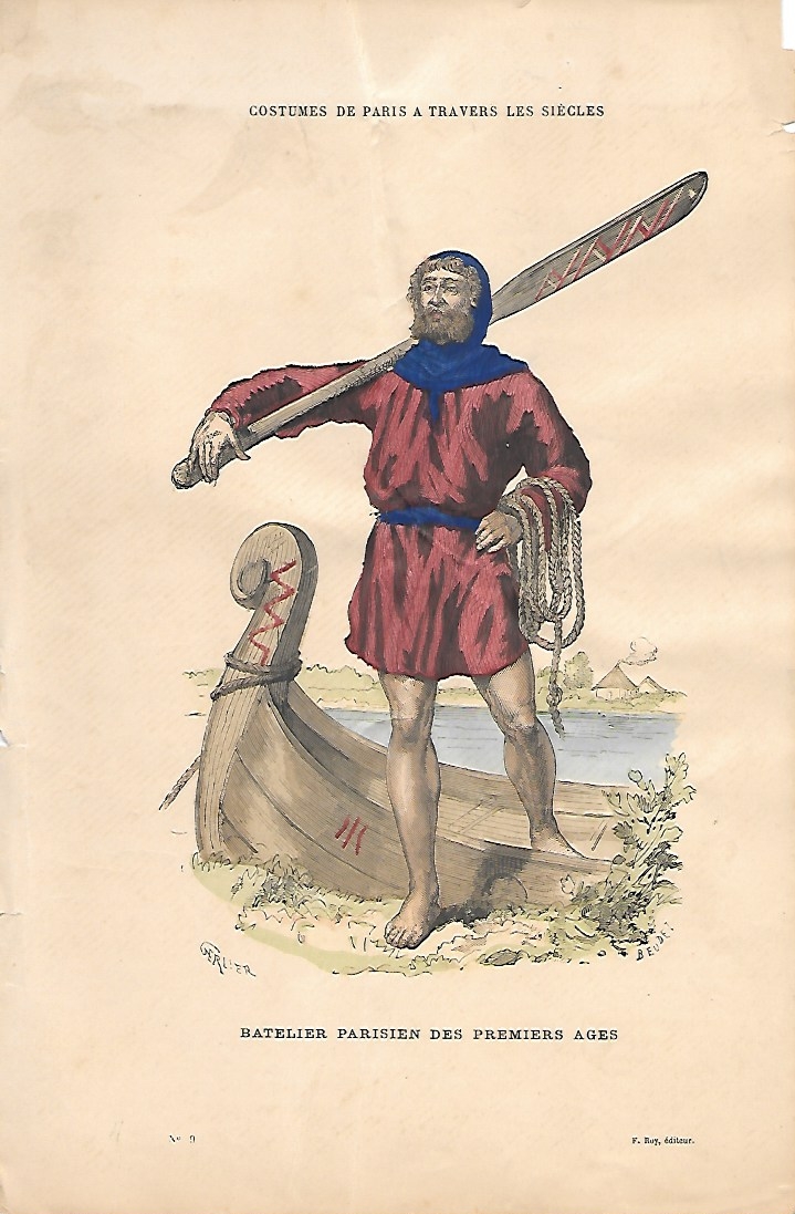 LAMINA Nº 9 ORIGINAL BATELIER PARISIEN DES PREMIERS AGES