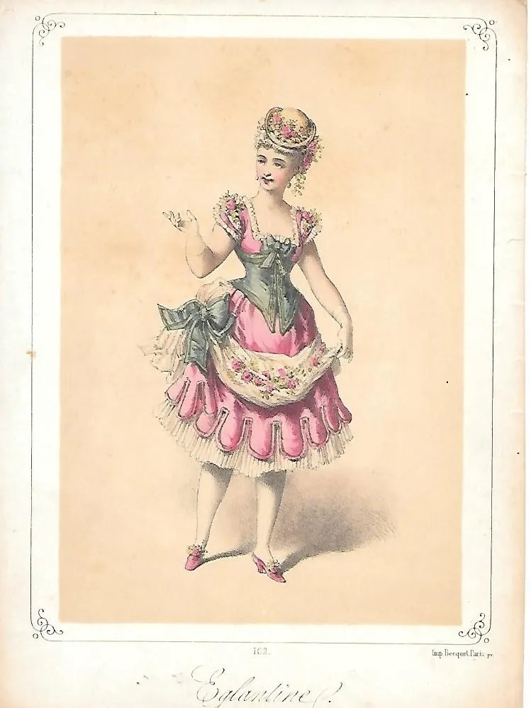 LITOGRAFIA ORIGINAL EGLANTINE 102, POR BEEQUET PARIS.