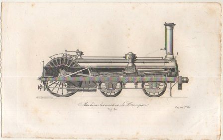 LITOGRAFIA DE TRENES. MACHINE LOCOMOTIVE DE GRAMPSON. FIG. 50