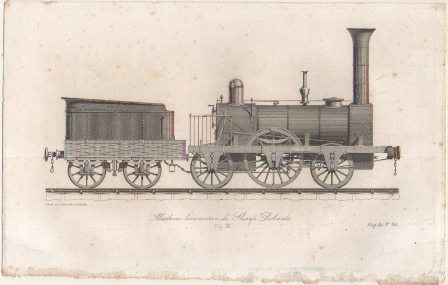LITOGRAFIA DE TRENES. MACHINE LOCOMOTIVE DE SHARP ROBERTS. FIG. 36