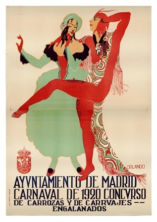 REPRODUCCION CARTEL AYUNTAMIENTO DE MADRID. CARNAVAL DE 1920 CONCURSO DE CARROZAS.