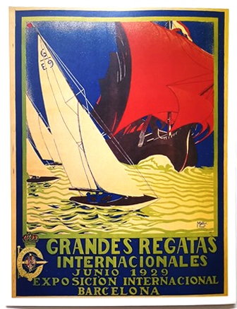 REPRODUCCIÓN CARTEL GRANDES REGATAS INTERNACIONALES. JUNIO 1929.