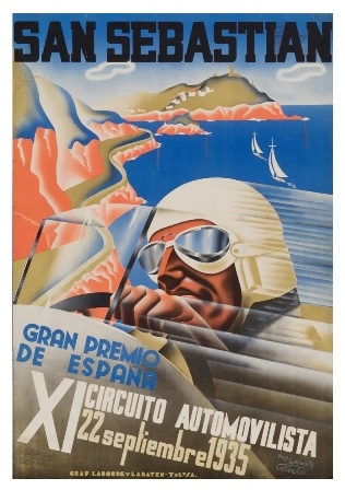 REPRODUCCIÓN CARTEL SAN SEBASTIÁN GRAN PREMIO DE ESPAÑA SEPTIEMBRE 1935.