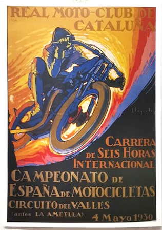 REPRODUCCIÓN CARTEL REAL MOTO-CLUB DE CATALUÑA - CARRERA DE SEIS HORAS.