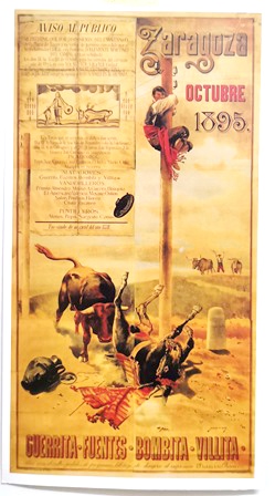 REPRODUCCIÓN CARTEL DE TOROS, ZARAGOZA - OCTUBRE 1895. GUERRITA, FUENTES, BOMBITA, VILLITA.