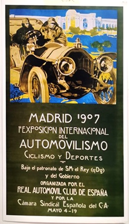 REPRODUCCIÓN CARTEL MADRID 1907. 1ª EXPOSICION INTERNACIONAL DEL AUTOMOVILISMO.