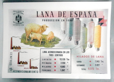 REPRODUCCION CARTEL LANA DE ESPAÑA, PRODUCCION EN 1950.