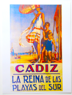 REPRODUCCION CARTEL CADIZ LA REINA DE LAS PLAYAS DEL SUR.