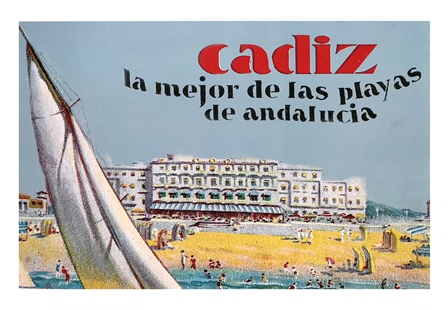 REPRODUCCIÓN CARTEL CADIZ LA MEJOR DE LAS PLAYAS DE ANDALUCIA