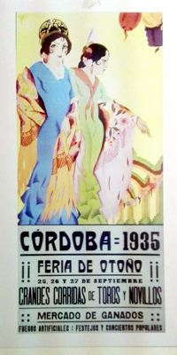 REPRODUCCION DE CARTEL CORDOBA 1935 FERIA DE OTOÑO, 25, 26 Y 27 DE SEPTIEMBRE.