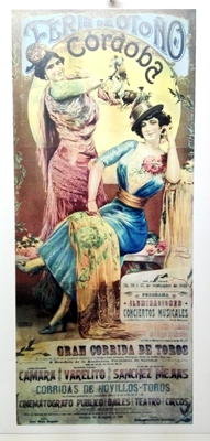 REPRODUCCION DE CARTEL CORDOBA 1919, FERIA DE OTOÑO, 25, 26 Y 27 DE SEPTIEMBRE.