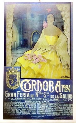 REPRODUCCION DE CARTEL CORDOBA 1924. GRAN FERIA DE NTRA. SRA. DE LA SALUD, DEL 25 DE MAYO AL 1 DE JUNIO.