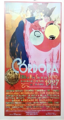 REPRODUCCION DE CARTEL CORDOBA 1927. GRAN FERIA DE NTRA. SRA. DE LA SALUD.  DEL 25 DE MAYO AL 1 DE JUNIO.