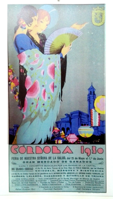 REPRODUCCION DE CARTEL CORDOBA 1930. FERIA DE NTRA. SRA. DE LA SALUD. DEL 25 DE MAYO AL 1 DE JUNIO.
