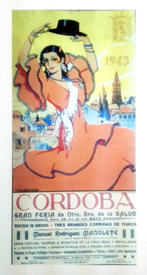 REPRODUCCION DE CARTEL DE CORDOBA 1943 GRAN FERIA DE NTRA. SRA. DE LA SALUD, 25 AL 31 DE MAYO.