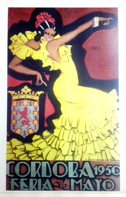 REPRODUCCION DE CARTEL DE CORDOBA FERIA DE MAYO 1950.