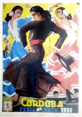 REPRODUCCION DE CARTEL DE CORDOBA FERIA DE MAYO 1951.