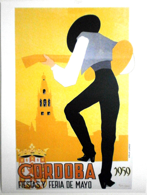REPRODUCCION DE CARTEL DE CORDOBA FIESTAS Y FERIA DE MAYO 1959.