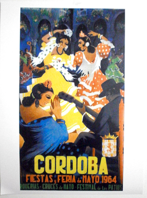 REPRODUCCION DE CARTEL DE CORDOBA FIESTAS Y FERIA DE MAYO DE 1964.