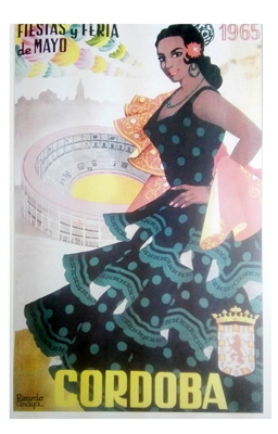 REPRODUCCION DE CARTEL DE CORDOBA FIESTAS Y FERIA DE MAYO DE 1965.