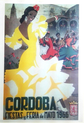 REPRODUCCION DE CARTEL DE CORDOBA FIESTAS Y FERIA DE MAYO DE 1966.