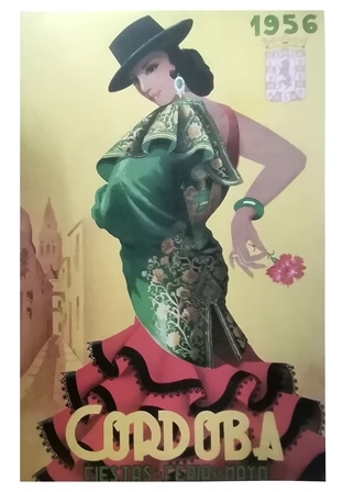 REPRODUCCION DE CARTEL CORDOBA FIESTAS Y FERIA DE MAYO 1956