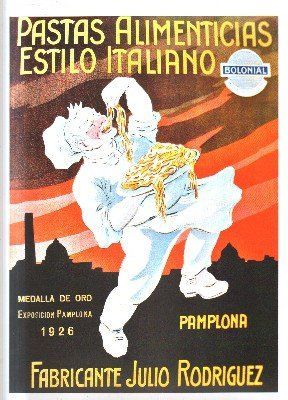 REPRODUCCION DE CARTEL PASTAS ALIMENTICIAS ESTILO ITALIANO BOLONIAL