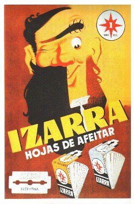 REPRODUCCION DE CARTEL IZARRA HOJAS DE AFEITAR.