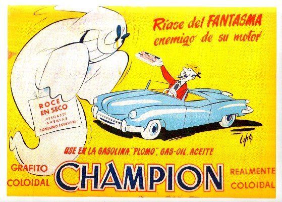 REPRODUCCION DE CARTEL GRAFITO COLOIDAL CHAMPION.