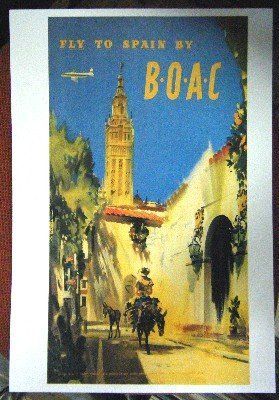 REPRODUCCION DE CARTEL FLY TO SPAIN BY B.O.A.C.