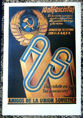 REPRODUCCION DE CARTEL AMIGOS DE LA UNION SOVIETICA.