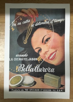 REPRODUCCION DE CARTEL EN SU CUTIS SE DETENDRÁ EL TIEMPO. BELLA AURORA.