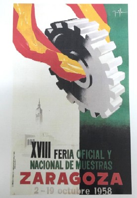 REPRODUCCION DE CARTEL XVIII FERIA OFICIAL Y NACIONAL DE MUESTRAS ZARAGOZA.