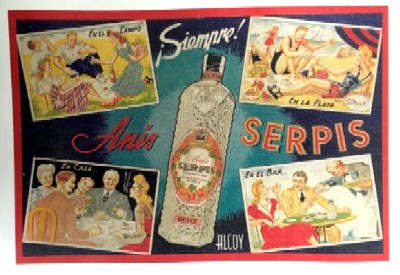 REPRODUCCION DE CARTEL ANIS SERPIS, ANIS DULCE.
