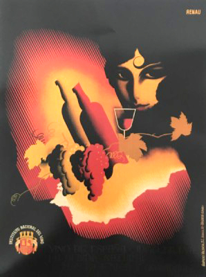 REPRODUCCION DE CARTEL INSTITUTO NACIONAL DEL VINO. VINO DE ESPAÑA. JUGO DE UVA.