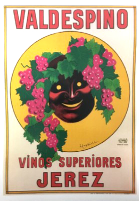 REPRODUCCION DE CARTEL VALDESPINO. VINOS SUPERIORES, JEREZ.