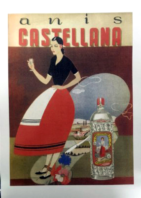 REPRODUCCION DE CARTEL ANIS CASTELLANA. 48X33CM.