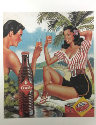 REPRODUCCION DE CARTEL ORANGE CRUSH, MARCA REGISTRADA. 48X33CM.