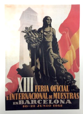 REPRODUCCION DE CARTEL XIII FERIA OFICIAL E INTERNACIONAL DE MUESTRAS BARCELONA.