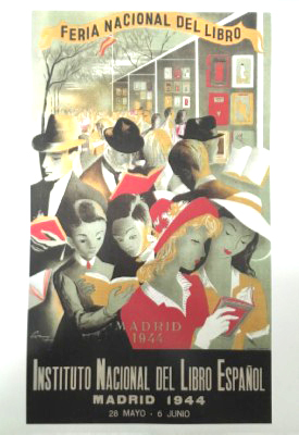 REPRODUCCION DE CARTEL FERIA NACIONAL DEL LIBRO, MADRID. 48X33CM.